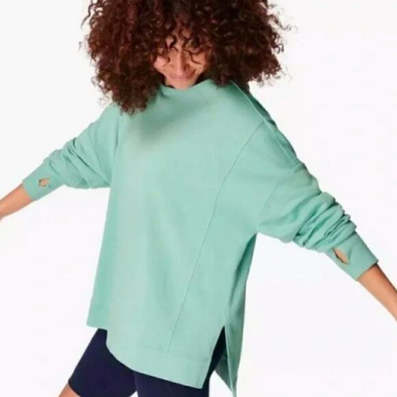 Sweaty Betty After Class Sport Sweatshirt Algarve Green Size Small - Picture 2 of 3